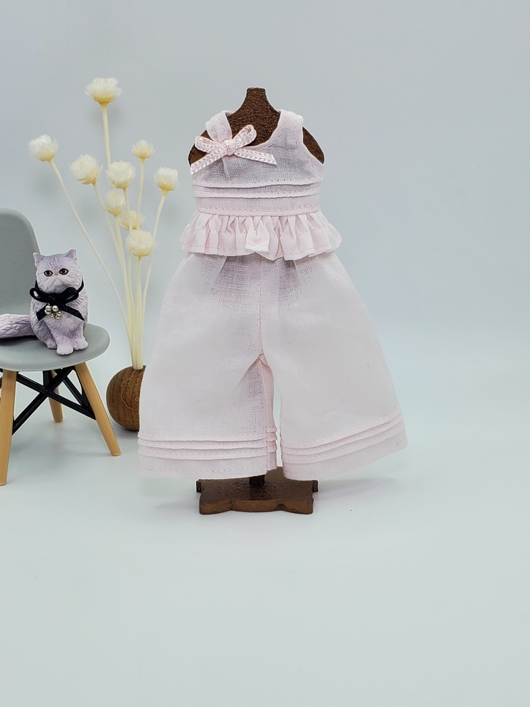 ふんわりサクラカラーのカジュアルセットアップ(ピンク)