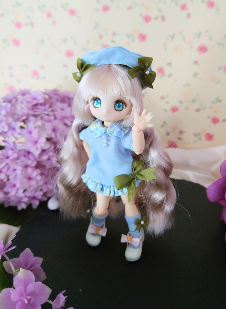 チラ見せスカートのチュニックワンピ 夏ver.(ブルー)