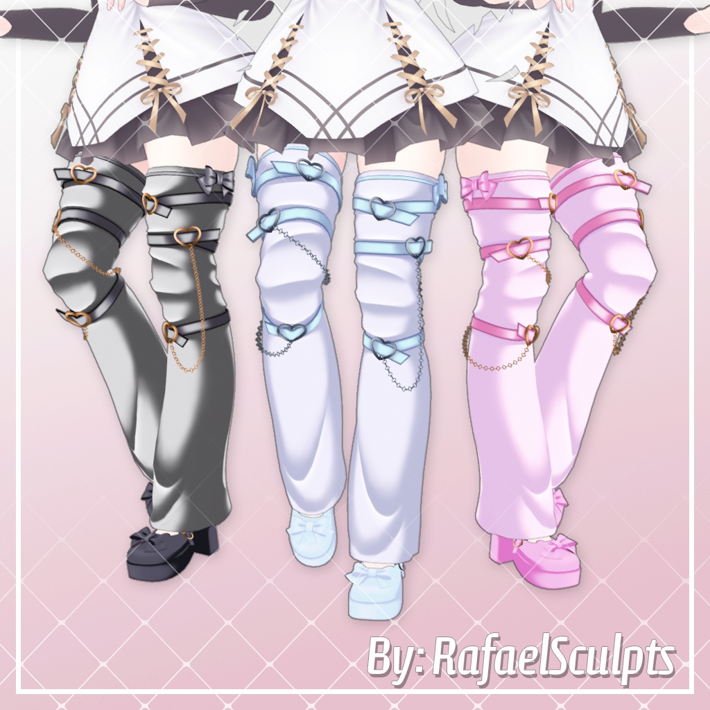 Legwarmers and straps for Selestia セレスティア【VRChat】