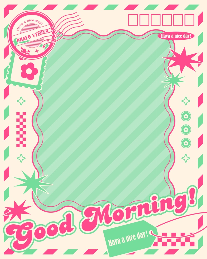 ✧ポストカード風✧おはようVTuber素材 カラバリ全5種