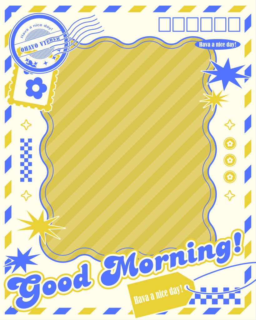 ✧ポストカード風✧おはようVTuber素材 カラバリ全5種