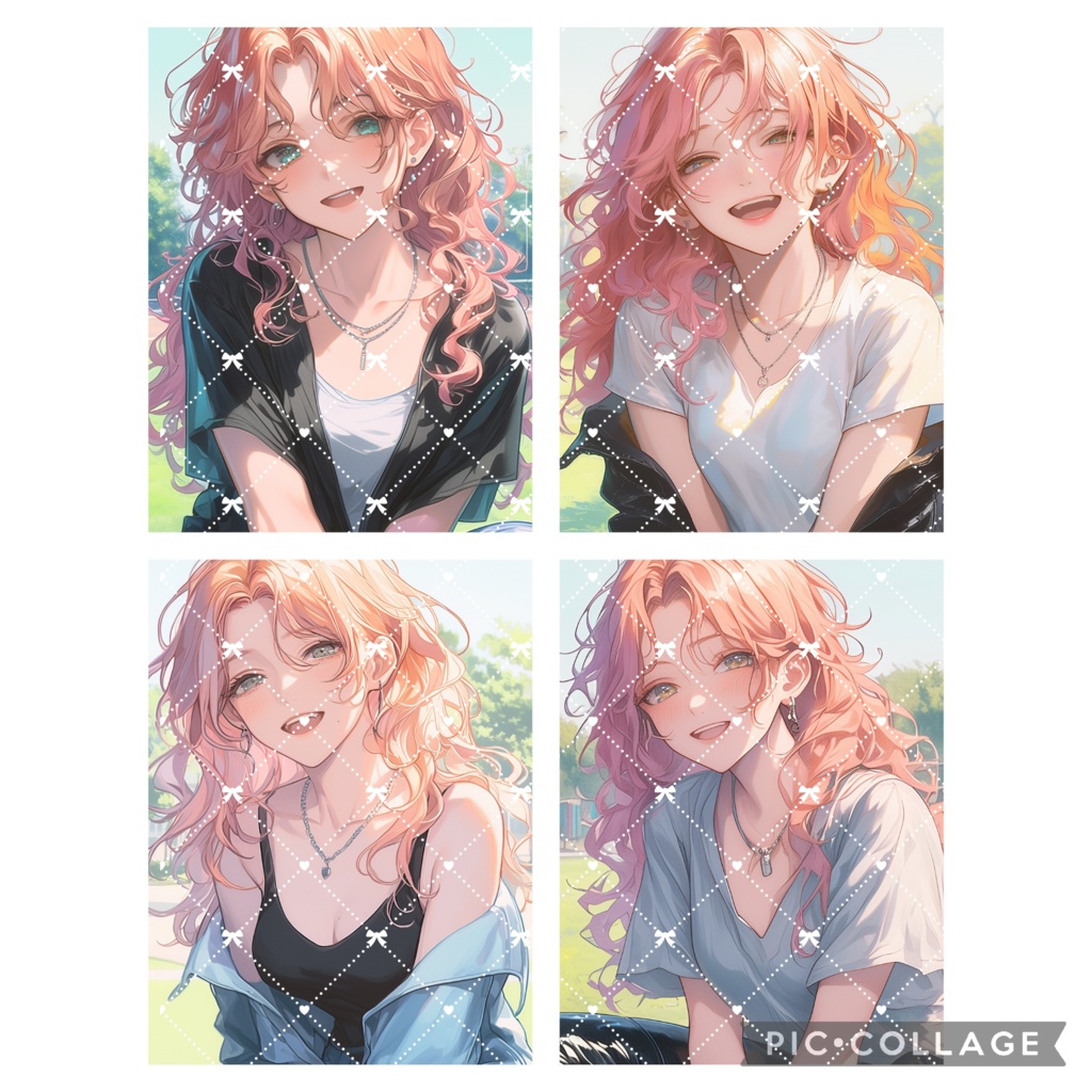 商用利用可 AIイラスト 4枚セット SNSアイコン 配信背景 女性