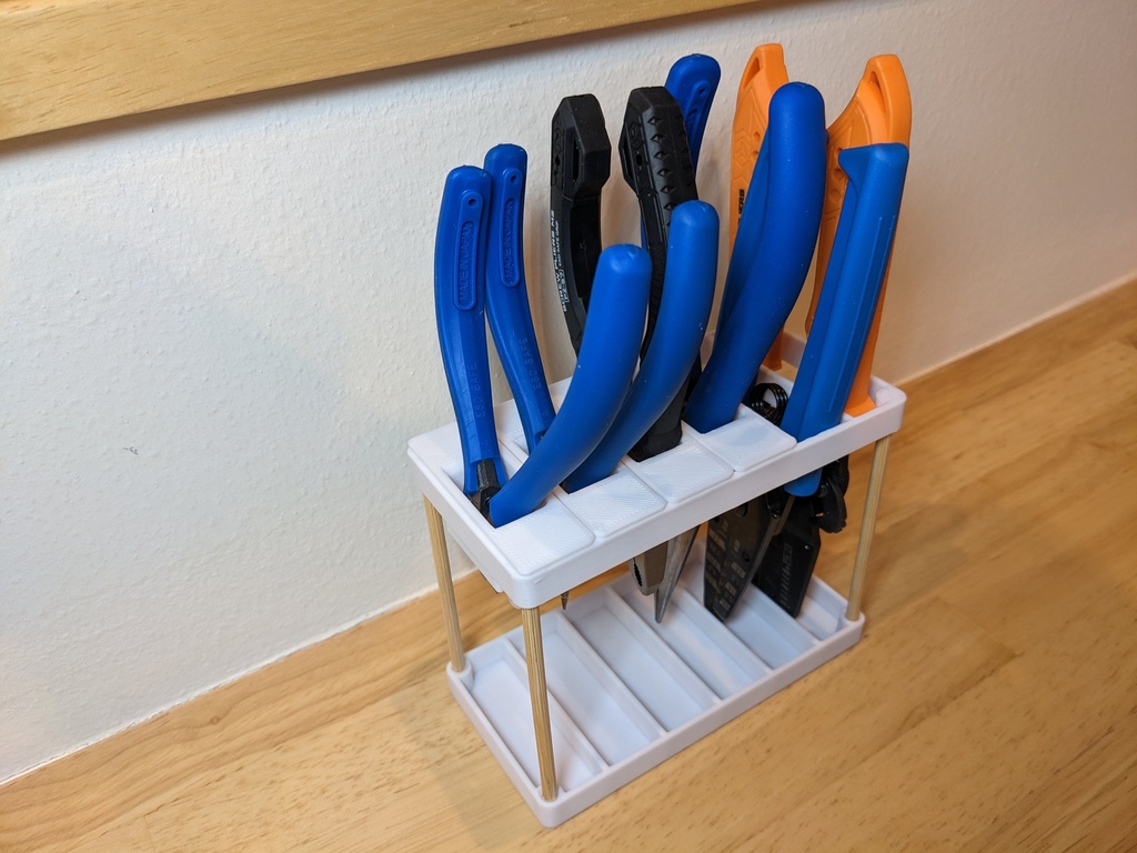 【ツールスタンド】60mm×20mm-6セル(上下パーツ)【STL、STEP】