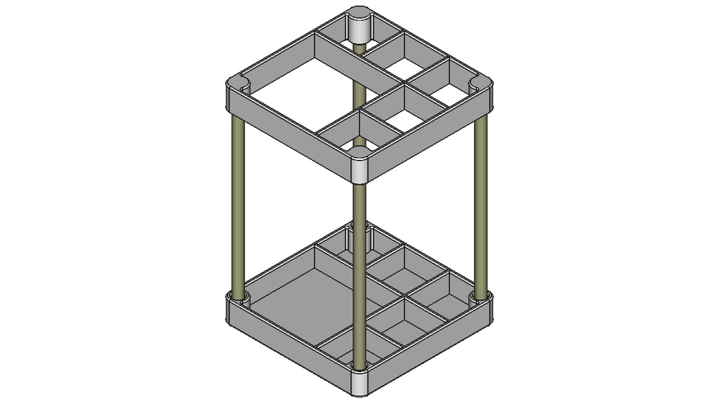 【ツールスタンド】40mm×40mm-1セル／20mm×20mm-5セル（上下パーツ）【STL、STEP】