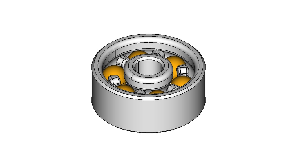 BB弾使用ボールベアリング（内径6mm 外径26mm 厚さ10mm）【STL、STEP】
