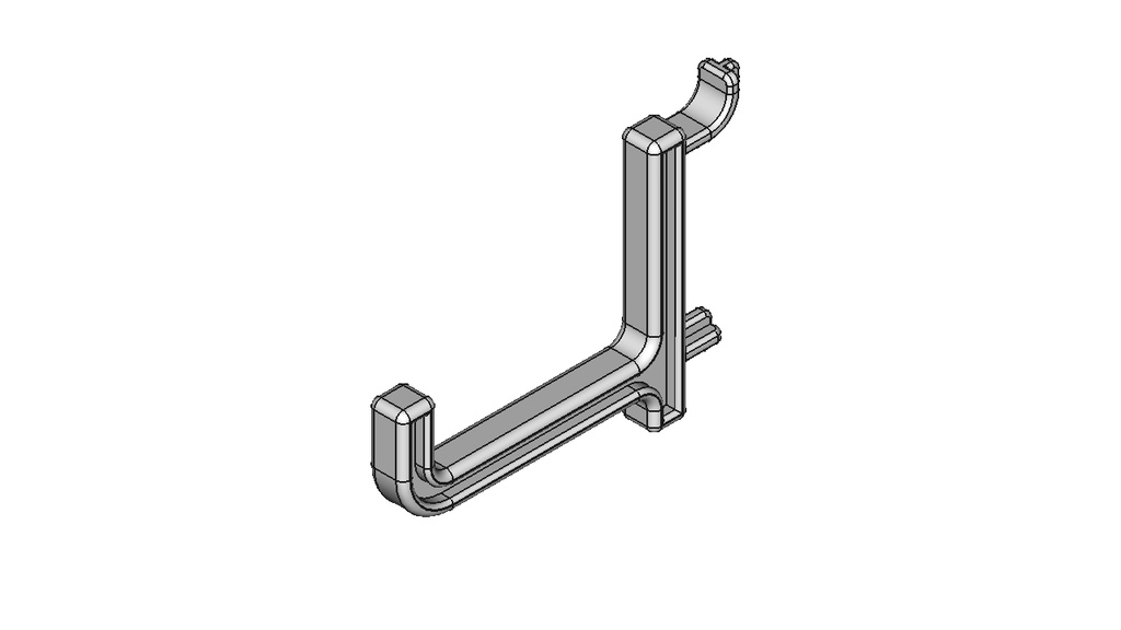 【有孔ボード】フック（奥行：30mm、曲げ：90°）【STL、STEP】