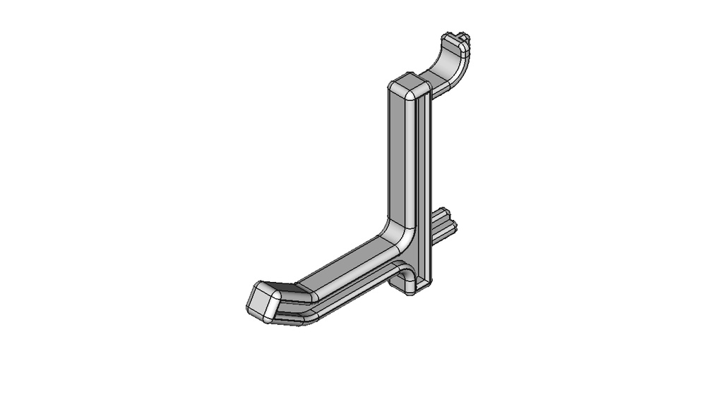 【有孔ボード】フック（奥行：20mm、曲げ：30°）【STL、STEP】