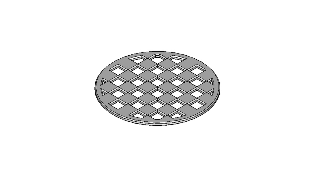 【和柄コースター】市松（Φ90×3mm）【STL、STEP】