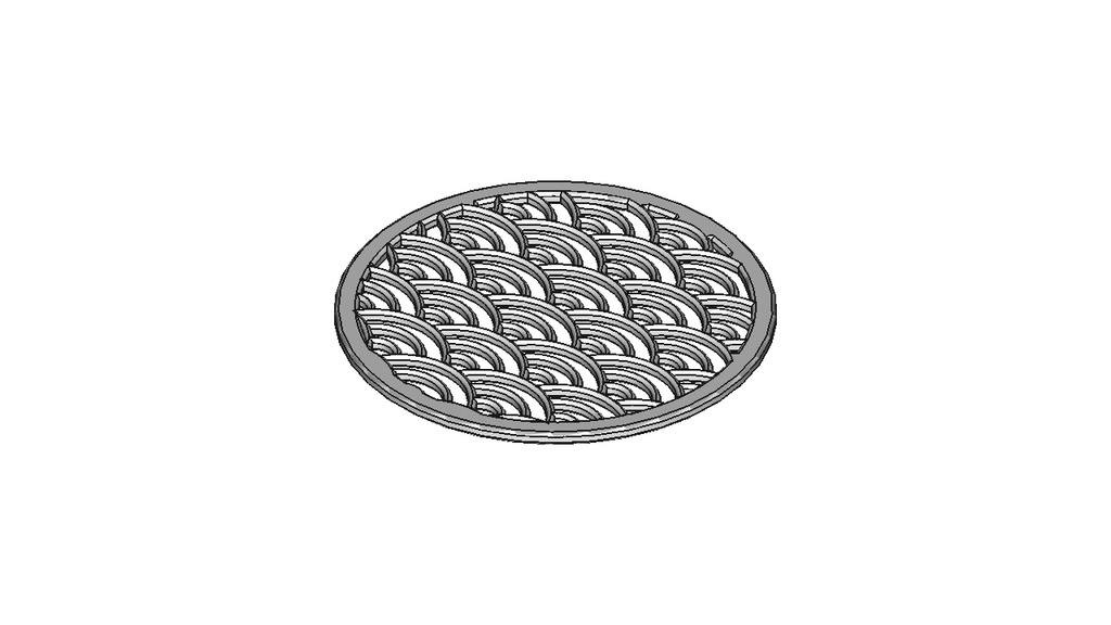 【和柄コースター】青海波（Φ90×3mm）【STL、STEP】