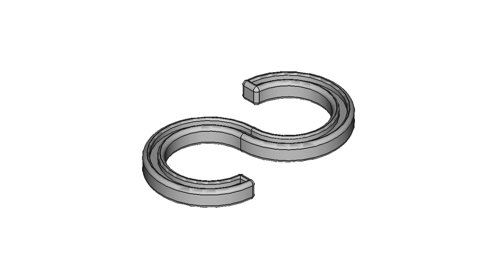 S字フック（内径20mm）【STL、STEP】