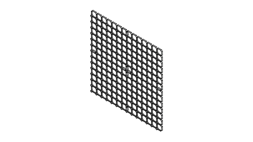【有孔ボード】軽量有孔ボード（穴ピッチ：25mm、穴径：5mm、板厚：5mm）【STL、STEP】