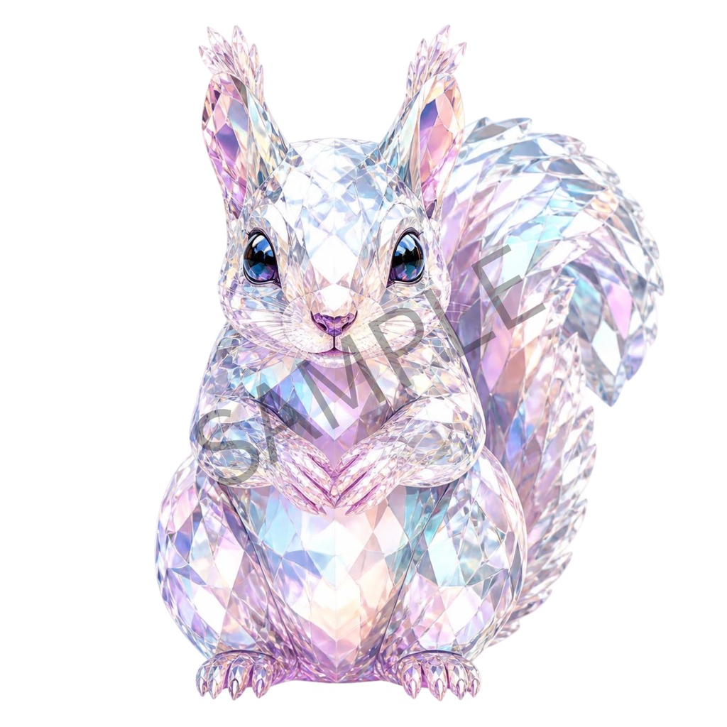 きらめくクリスタルの大人可愛い動物素材30点セット/PNG