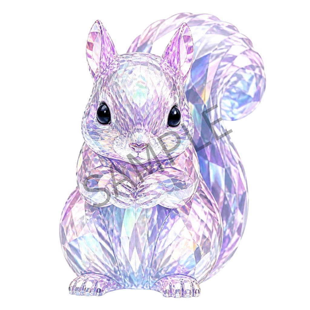 きらめくクリスタルの大人可愛い動物素材30点セット/PNG