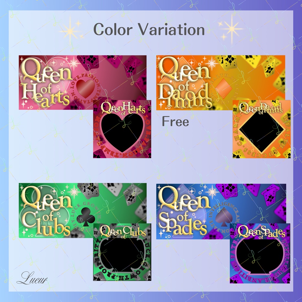 【IRIAM用素材】Queen of...|トランプヘッダー&アイコンリングセット