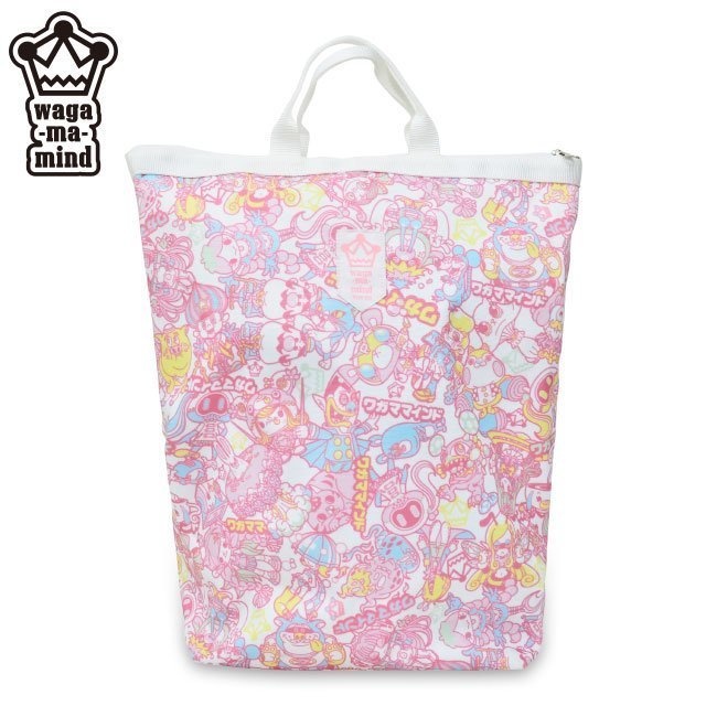 トートバッグパック/ピンク柄