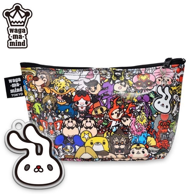 チャーム付底丸ペンケース/ワガママ柄