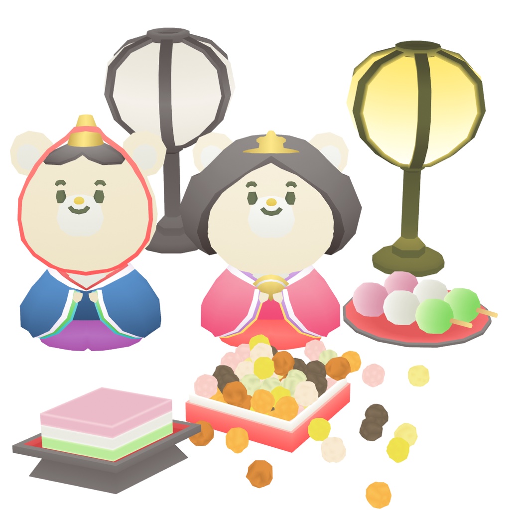 ひな祭り3D素材