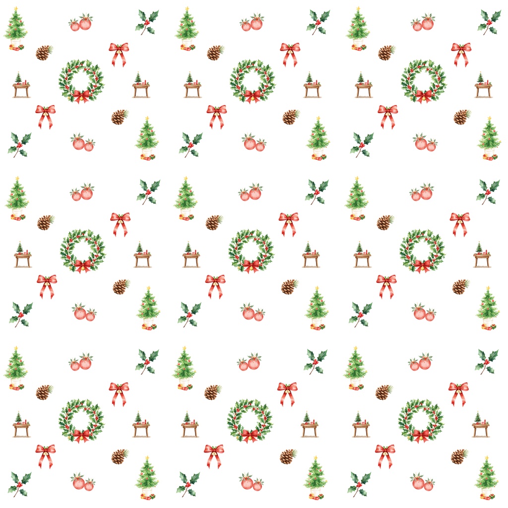 Xmas ~クリスマス 水彩デジタルペーパー 10枚セット|デコレーション|コラージュ・ラッピング素材