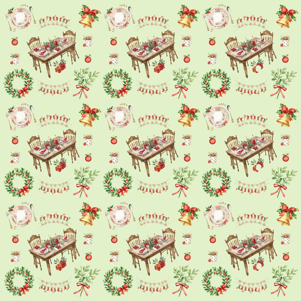 Xmas ~クリスマス 水彩デジタルペーパー 10枚セット|デコレーション|コラージュ・ラッピング素材