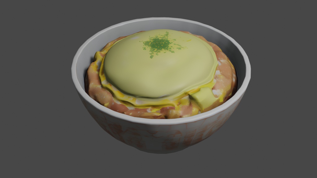 【3Dモデル】チーズ牛丼