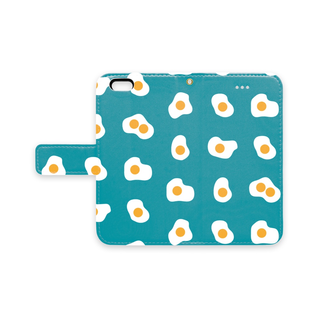 ふたごめだまやき柄手帳型iPhoneケース