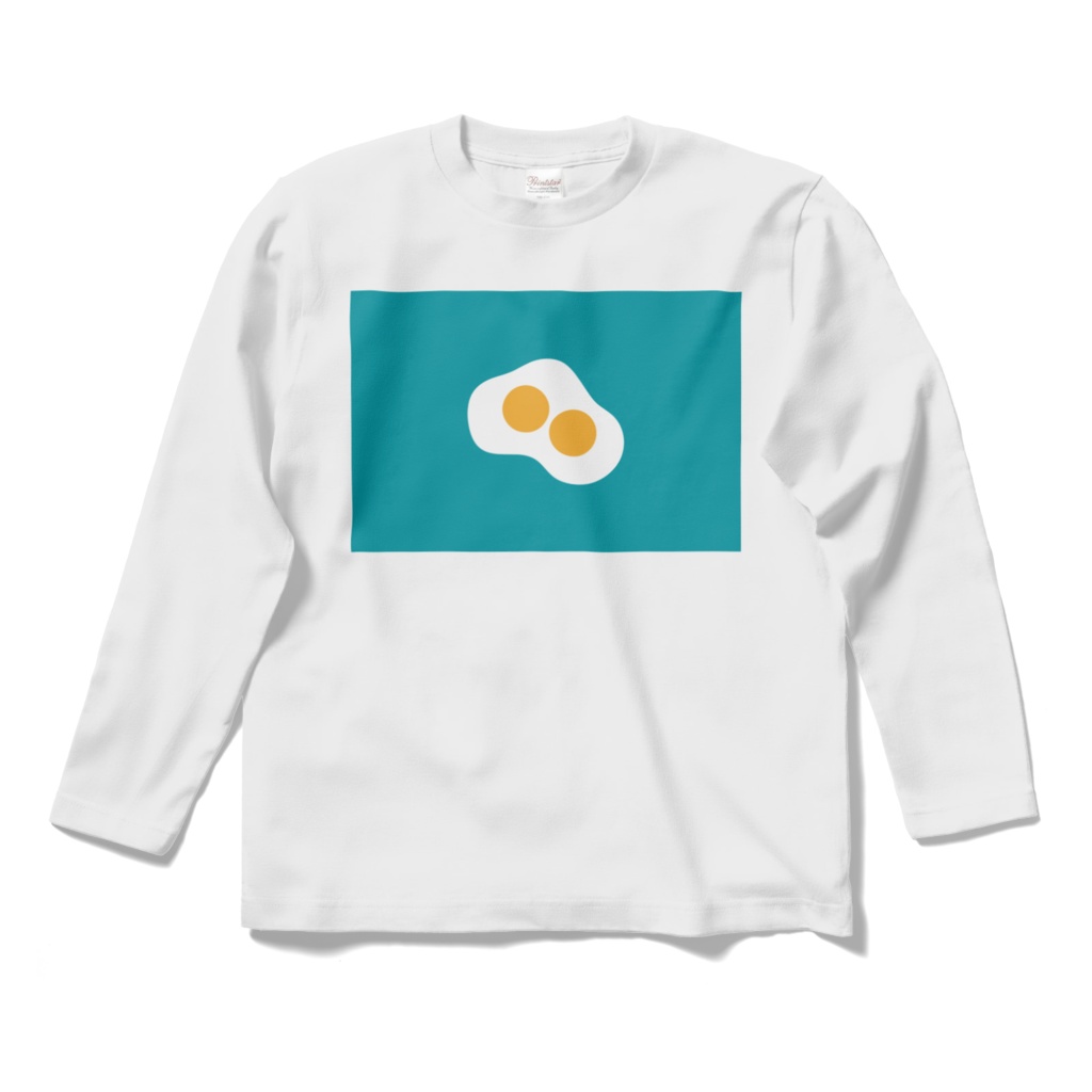 ふたごめだまやきロングスリーブTシャツ(背景付き)