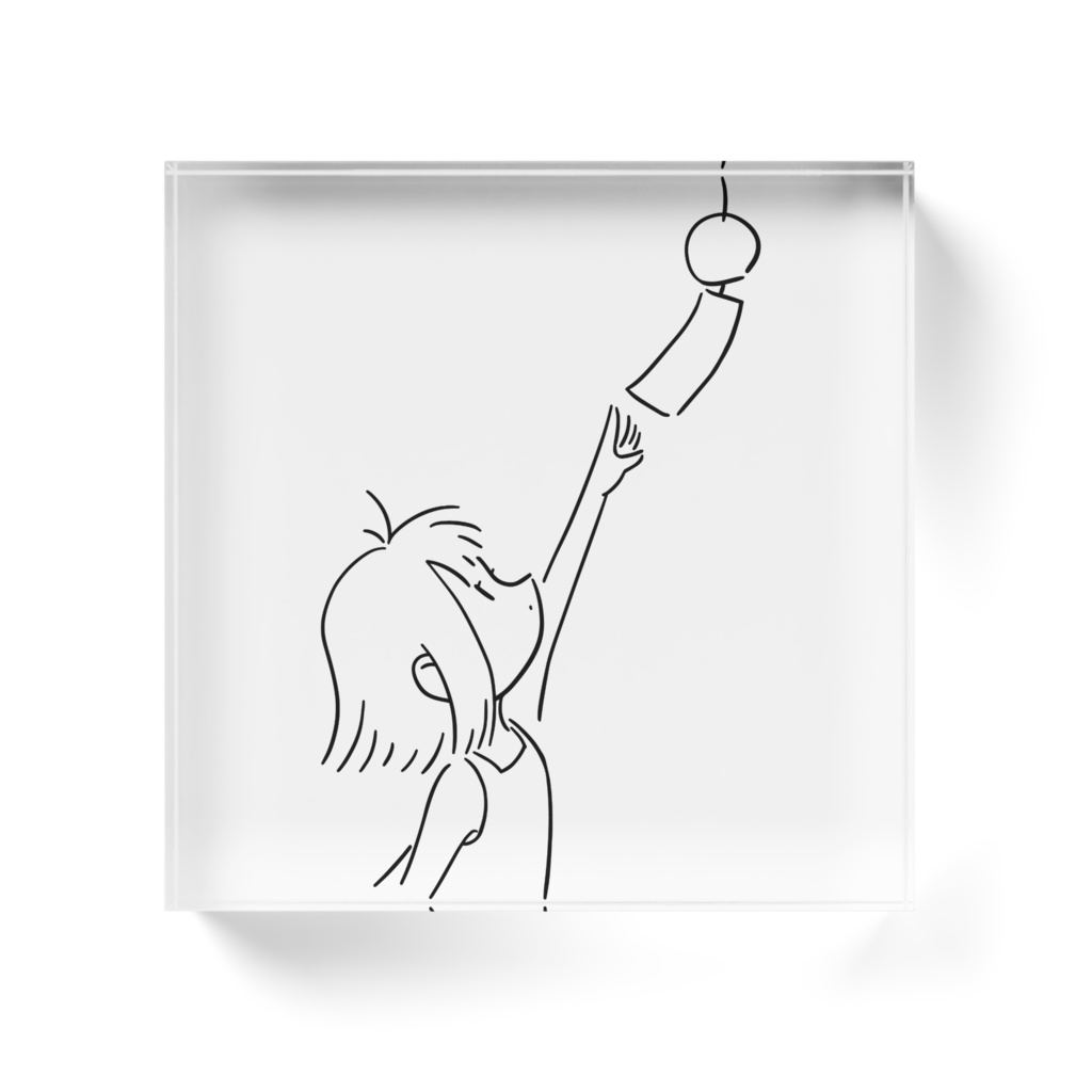 風鈴と女の子アクリルブロック