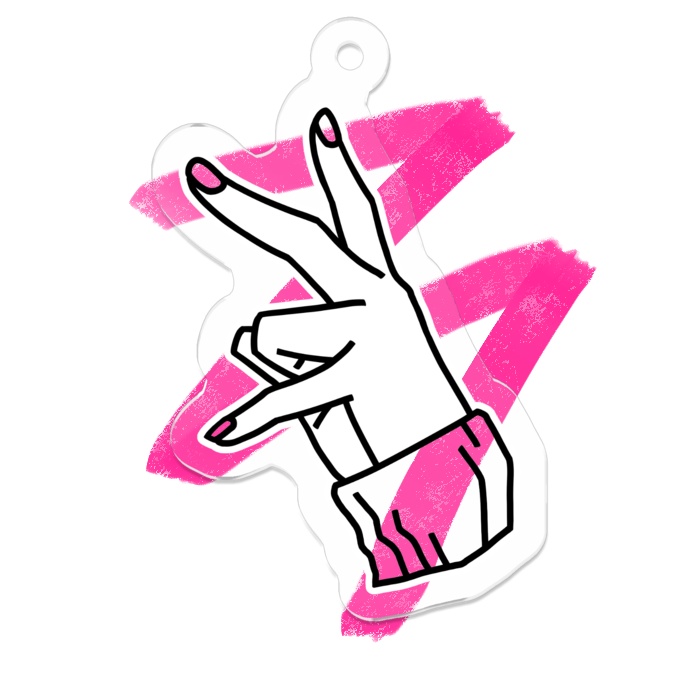 イエーおてて_透明袖アクリルキーホルダー