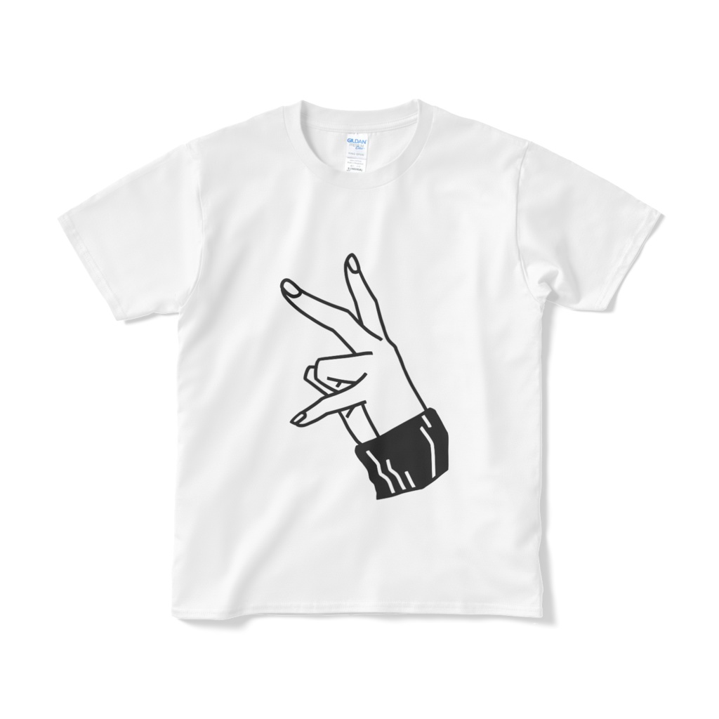 イエーおてて_黒袖Tシャツ