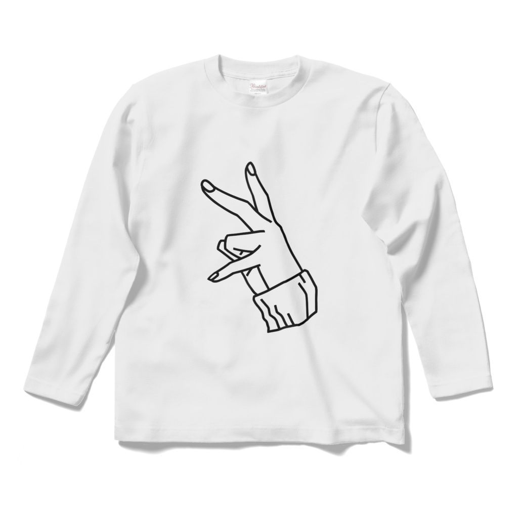 イエーおてて_透明袖ロングスリーブTシャツ