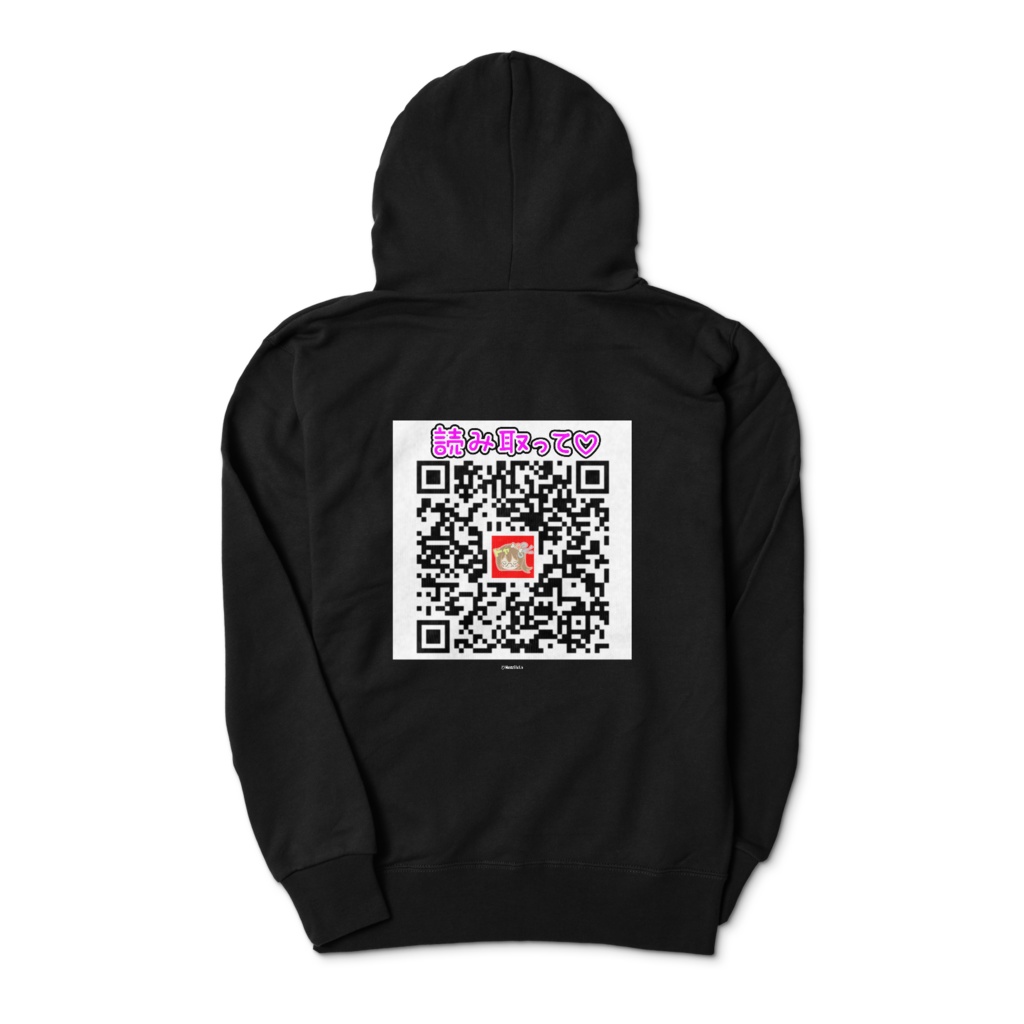 茜あすか プルオーバーパーカー 両面印刷ブラック