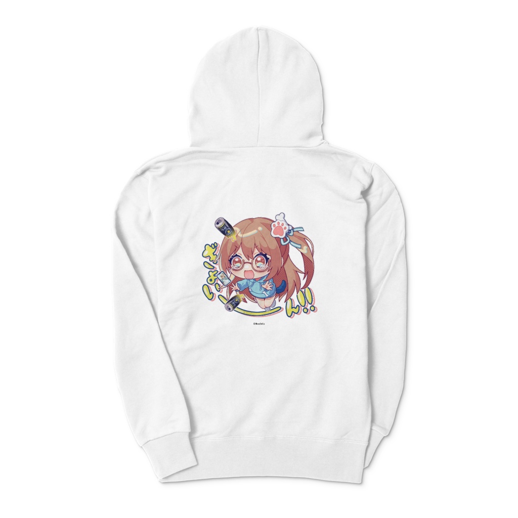 茜あすか プルオーバーパーカー 両面印刷ホワイト