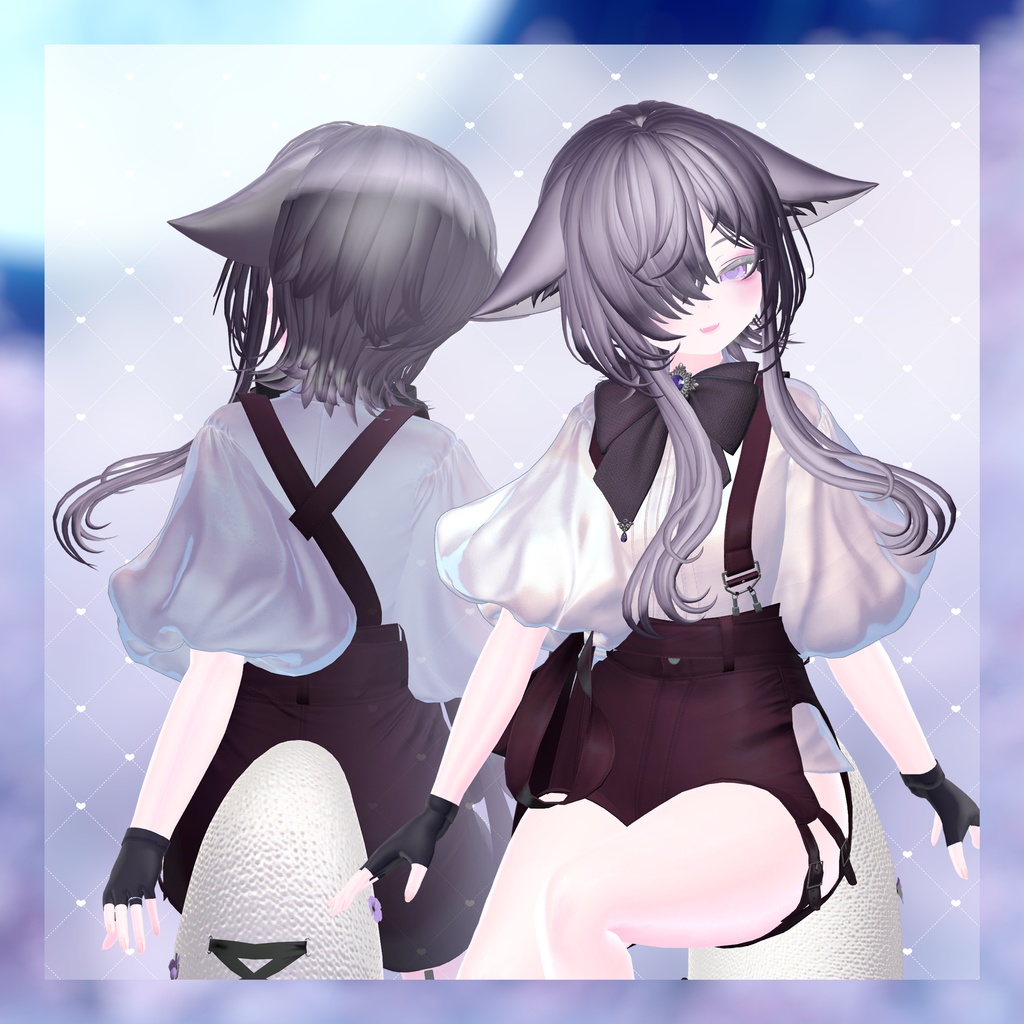 ♡目隠れウルフ髪型♡【VRchat向け】