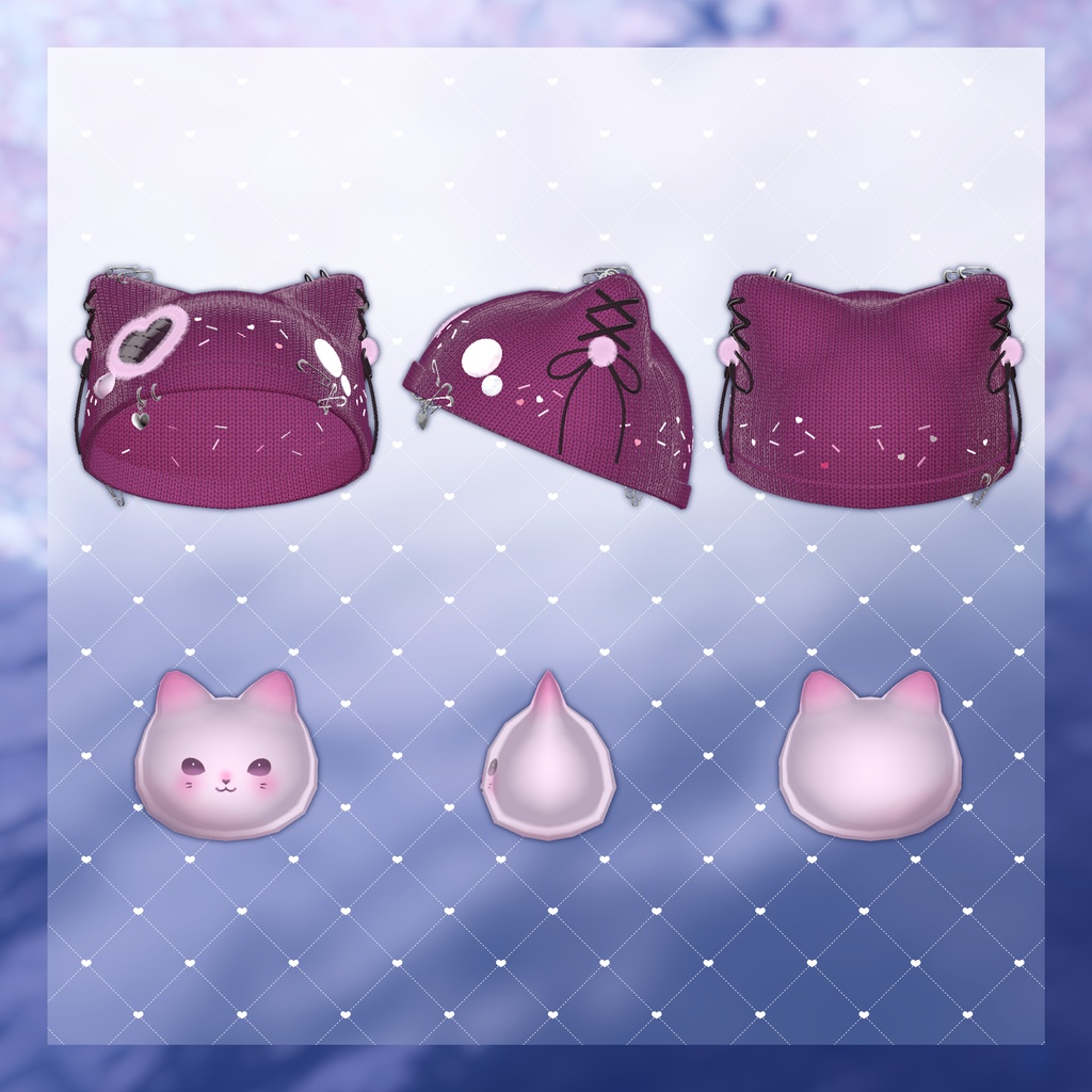 ♡nekoneko Knitcap♡【VRchat向け】