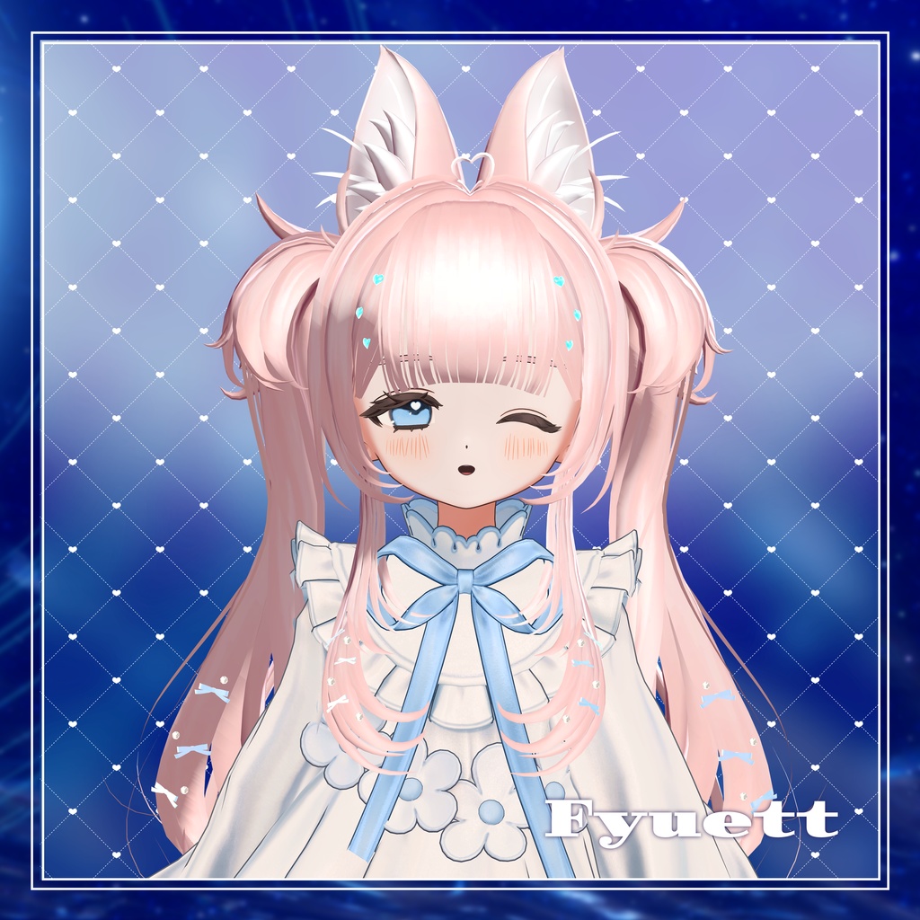 ♡Heart ribbon twin tails♡