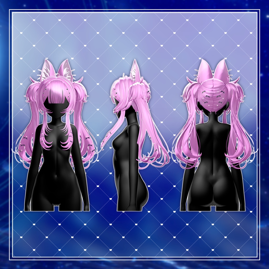 ♡Heart ribbon twin tails♡