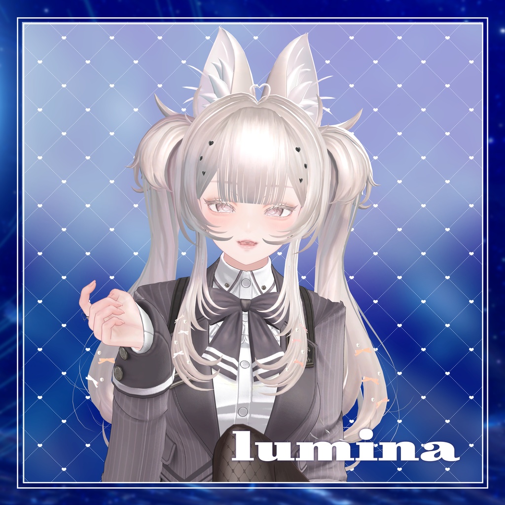 ♡Heart ribbon twin tails♡