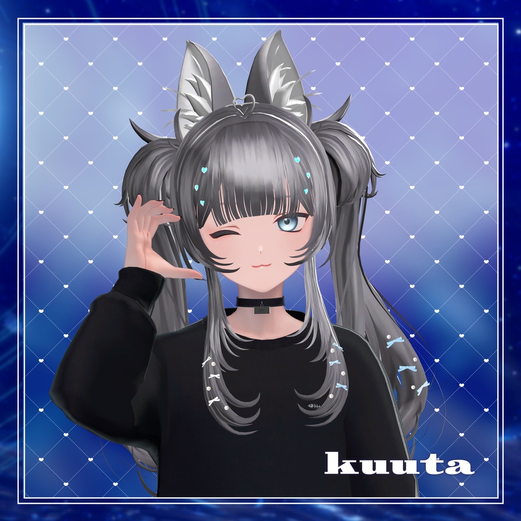 ♡Heart ribbon twin tails♡