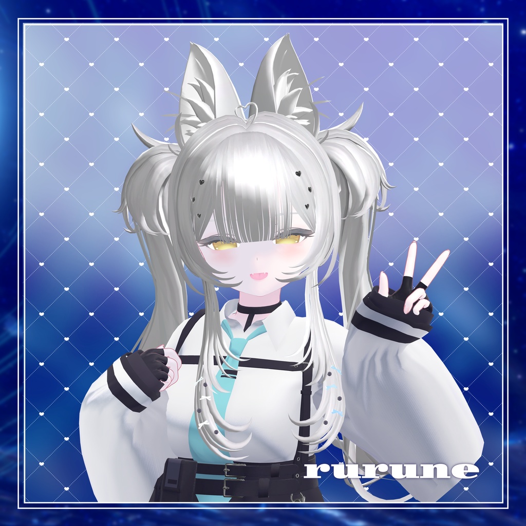 ♡Heart ribbon twin tails♡