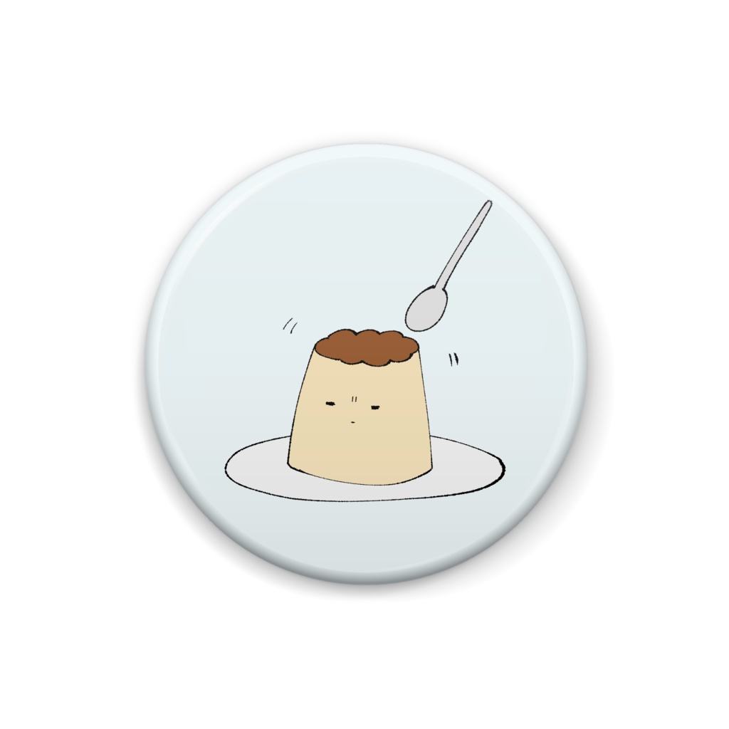 プリン　缶バッジ