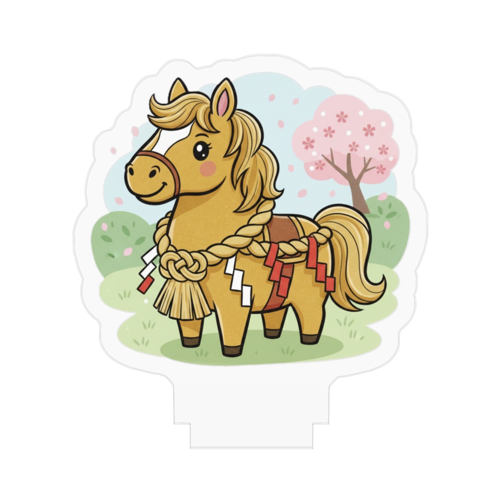 しめ縄を巻いた馬--アクリルフィギュア--ver