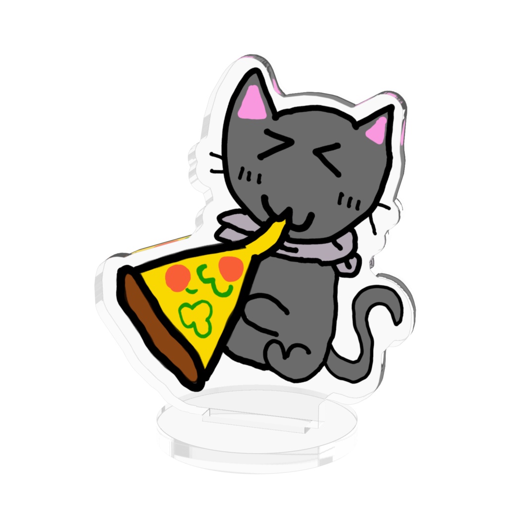 ピザを食べてる猫