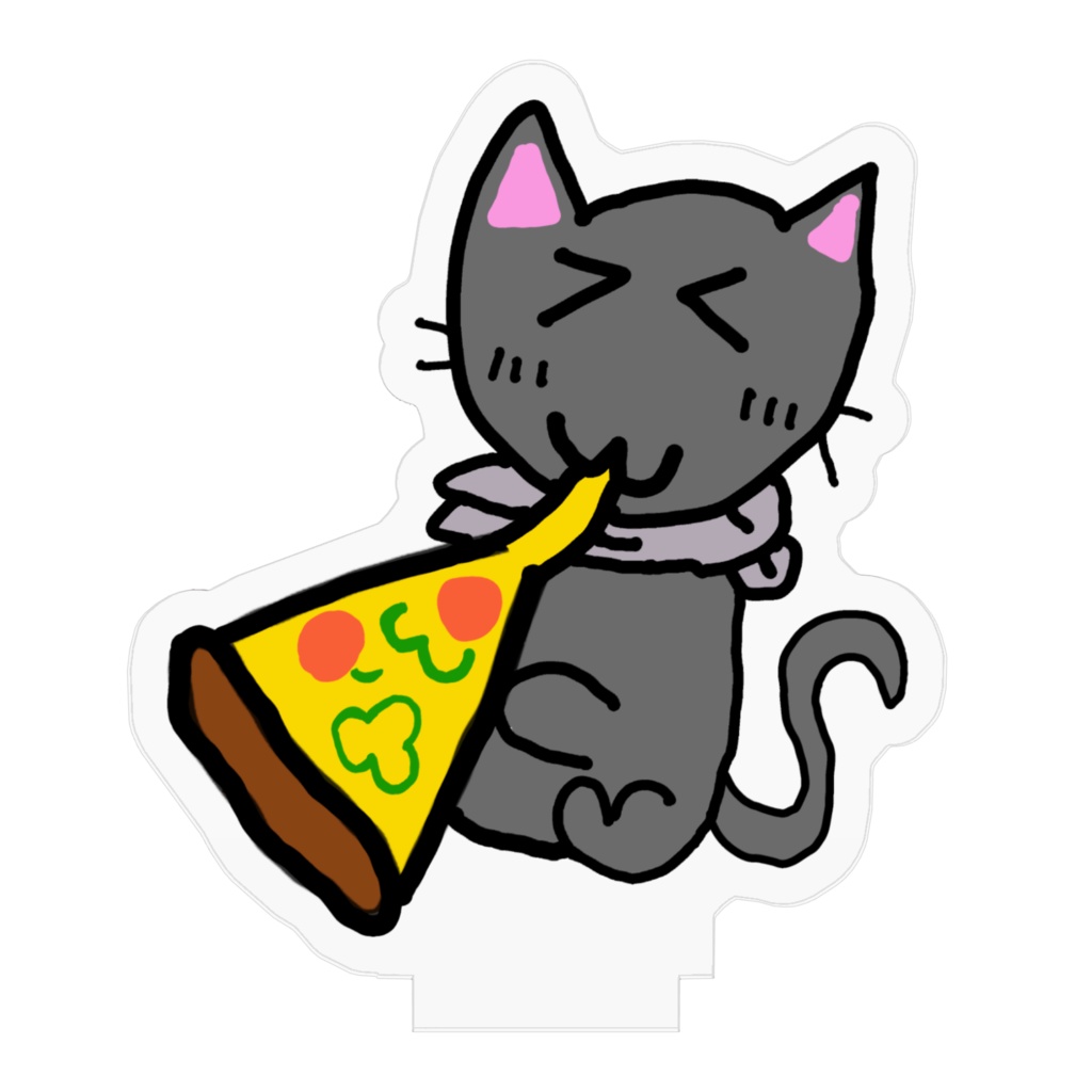ピザを食べてる猫