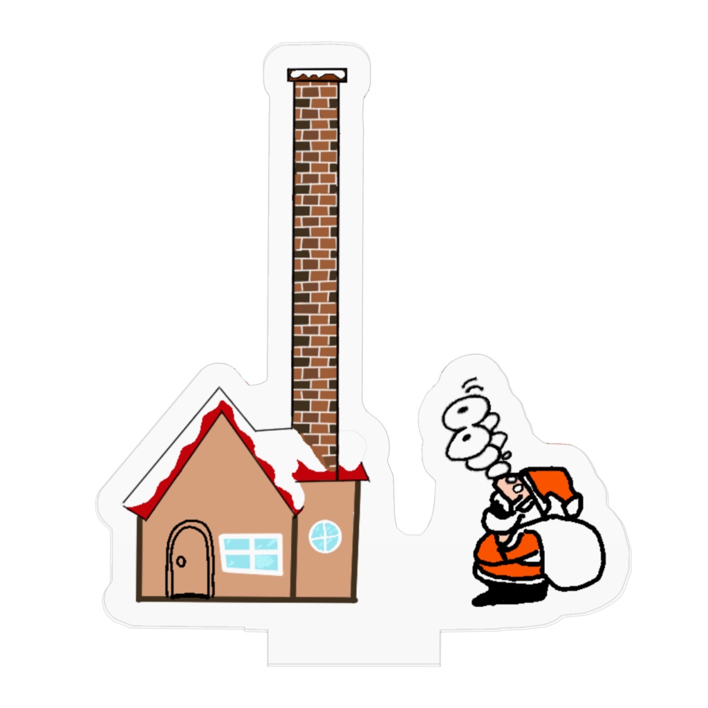 サンタが家の煙突長すぎて驚くアクリルスタンド