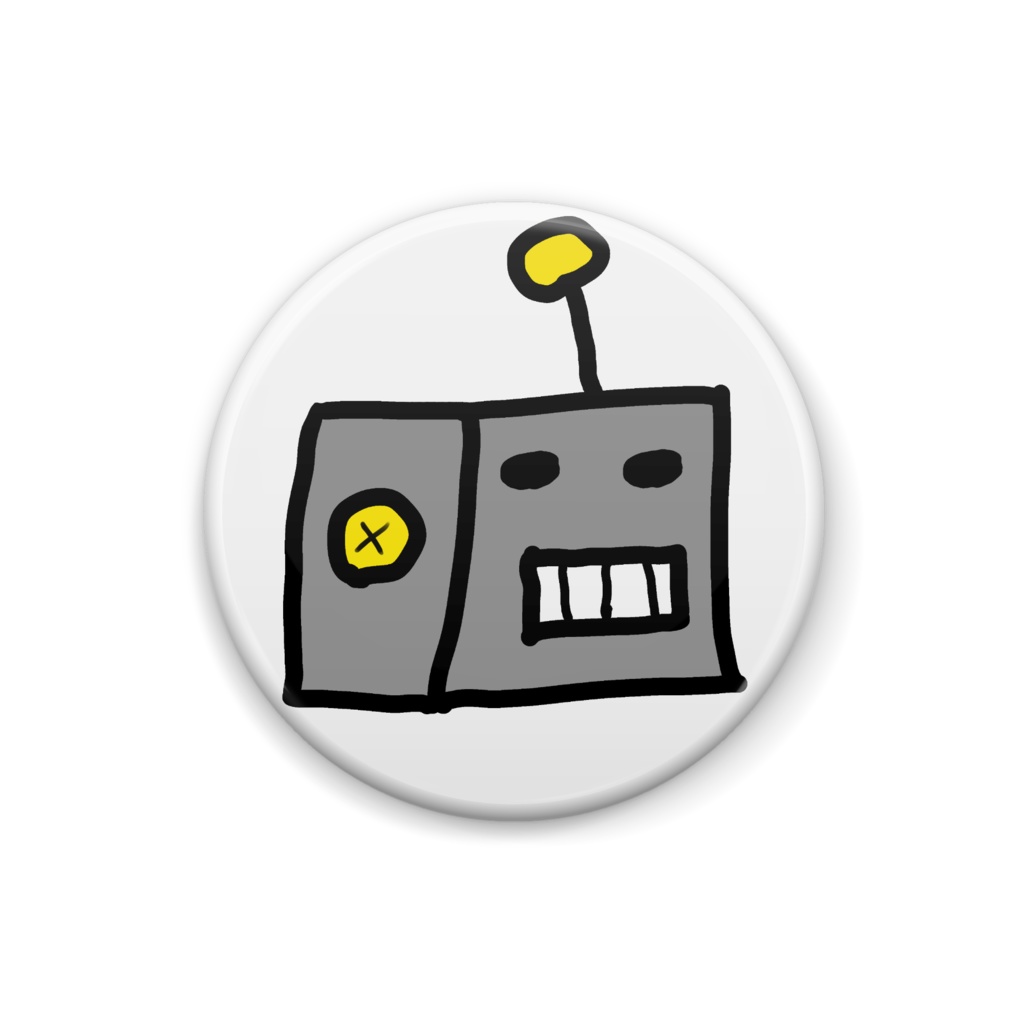 レトロポップなロボット 缶バッジ