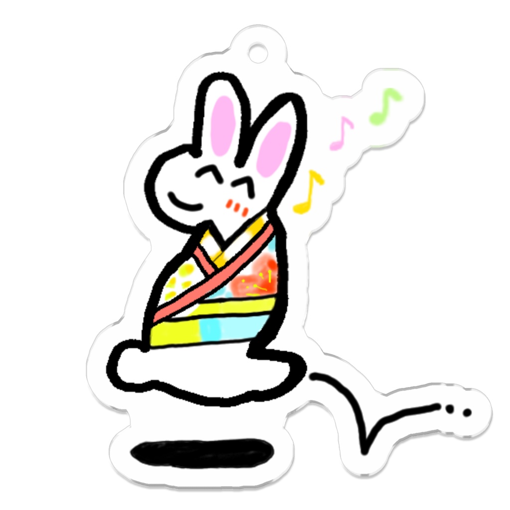 うさぎ着物ウキウキ