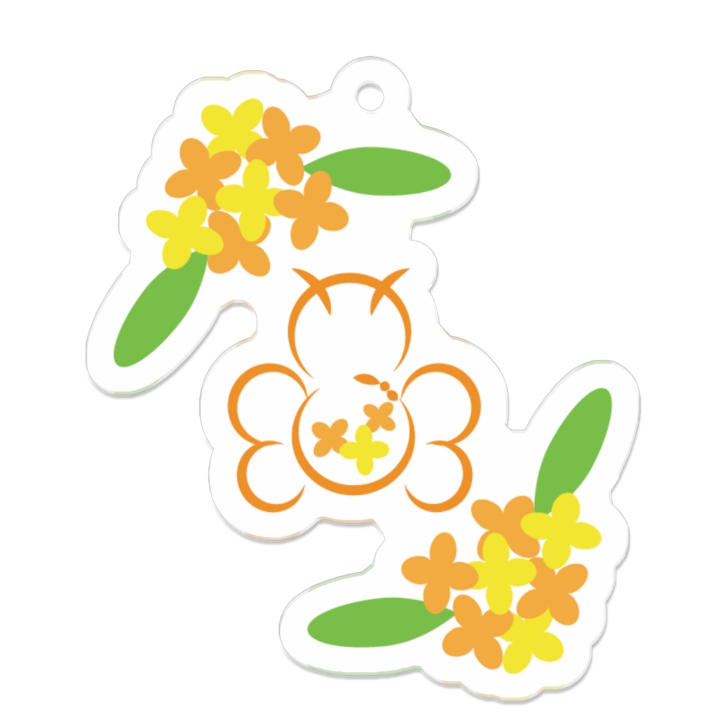 アクリルキーホルダー『ハチと金木犀』