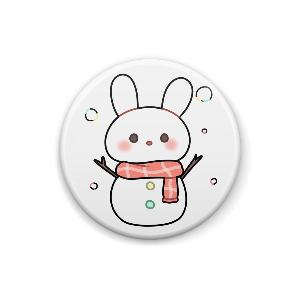 雪だるまうさぎ　缶バッジ
