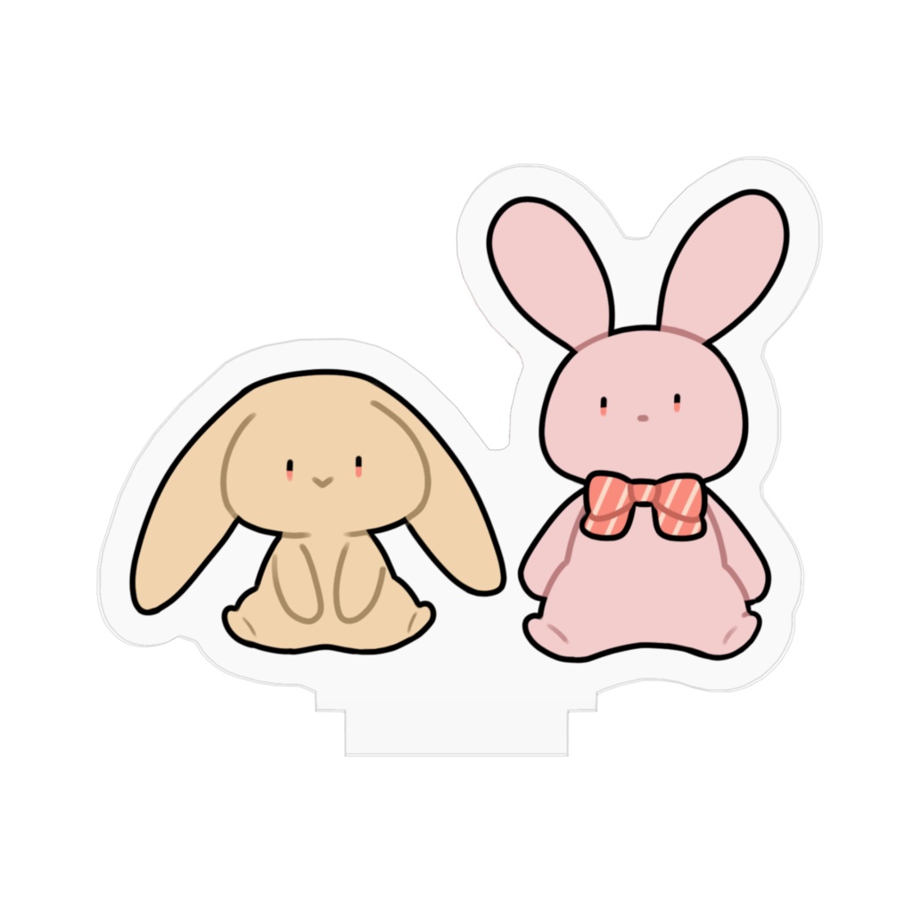 うさぎぬい アクリルスタンド(ベージュ&ピンク)