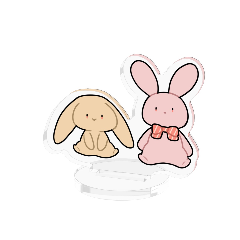 うさぎぬい アクリルスタンド（ベージュ＆ピンク）